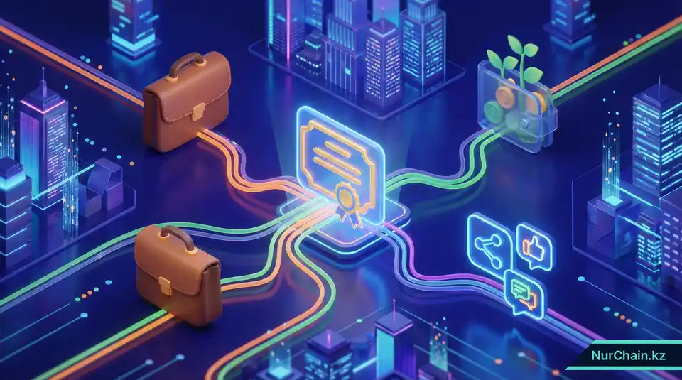 Инфографика, показывающая окупаемость цифровых документов через иконки карьерного роста и узнаваемость бренда университета.