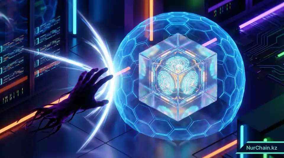 Неразрушимый цифровой диплом, защищенный энергетическим полем, что символизирует защиту от подделок и фальсификаций.