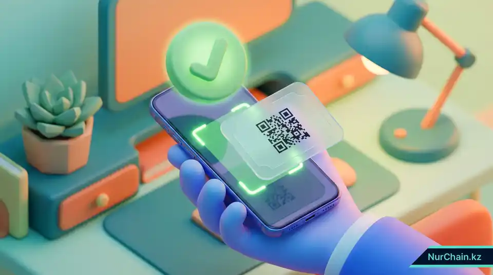 3D-иллюстрация смартфона, проверяющего цифровой диплом с появлением зеленой галочки.