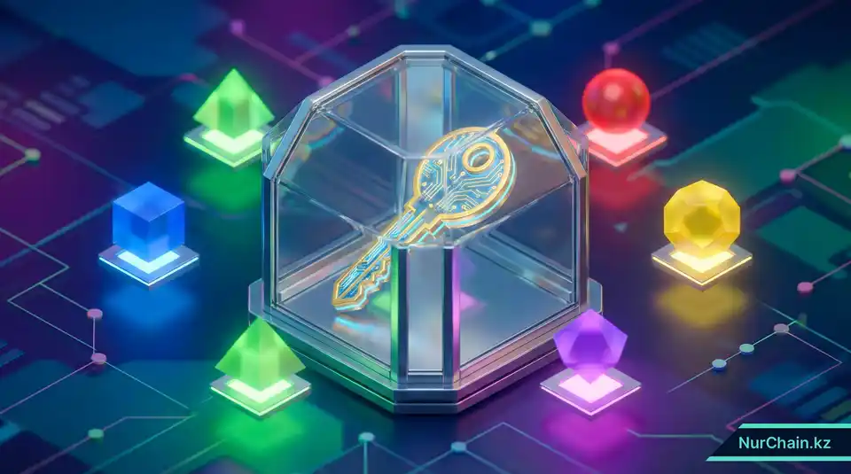 3D-представление защищенного цифрового хранилища и ключей с мультиподписью для управления корневыми ключами университета.
