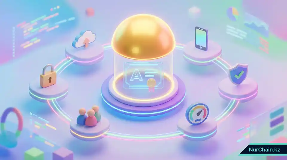 Итоговая 3D-инфографика, демонстрирующая все компоненты защищенной и надежной экосистемы цифровых образовательных документов.