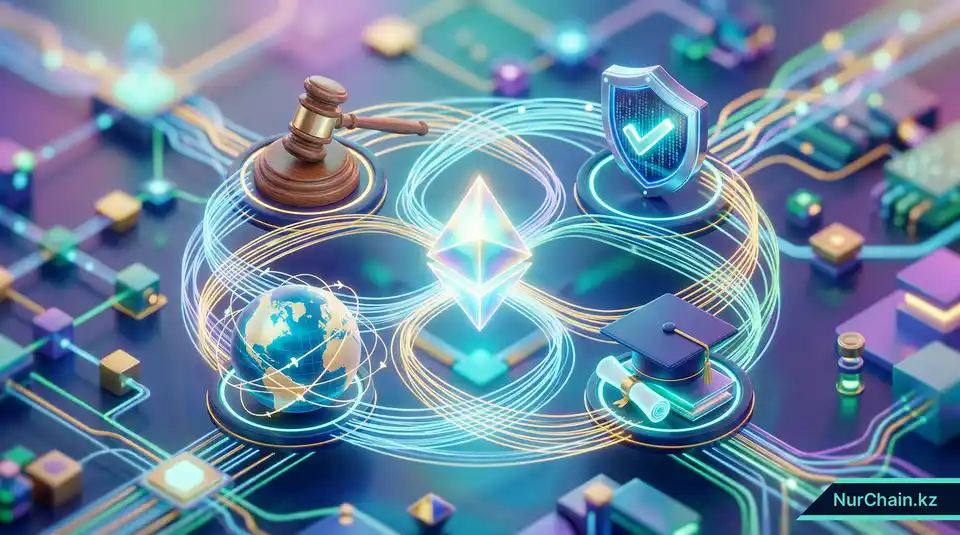 Итоговая 3D-инфографика, демонстрирующая столпы академической честности, правовой безопасности и цифровых документов.