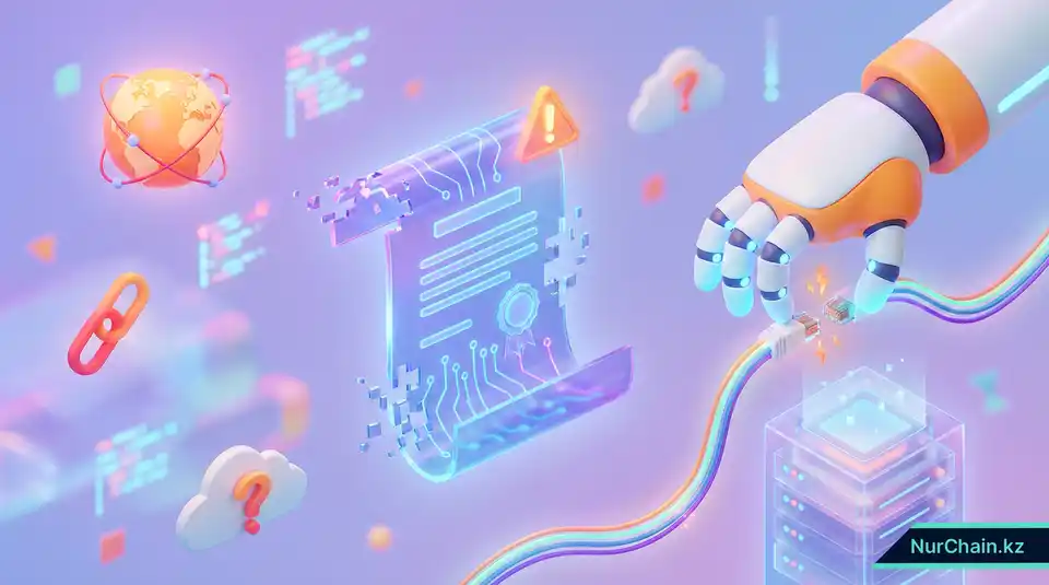 Техническая 3D-иллюстрация процесса устранения неполадок цифрового документа с использованием ремонтных инструментов и значков предупреждения об ошибках.