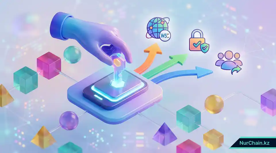 Визуальное 3D-руководство, демонстрирующее лучшие практики интеграции NFT-верификации в корпоративный процесс найма.