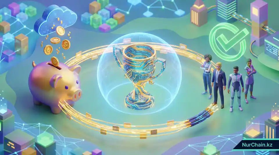 Итоговая 3D-графика, иллюстрирующая экономию средств, безопасность при подборе талантов и эффективность автоматизации в современном рекрутинге.