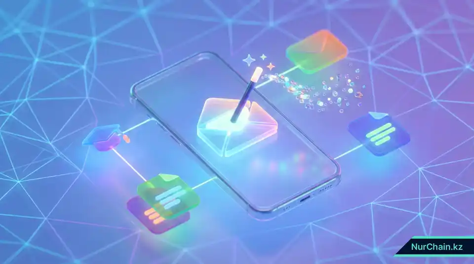 3D-рендер смартфона с цифровым приглашением и светящимся символом ключа, представляющим официальную ссылку для получения NFT-диплома.