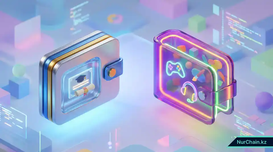 Два отдельных цифровых кошелька: один для профессиональных дипломов, другой для личных криптоактивов.