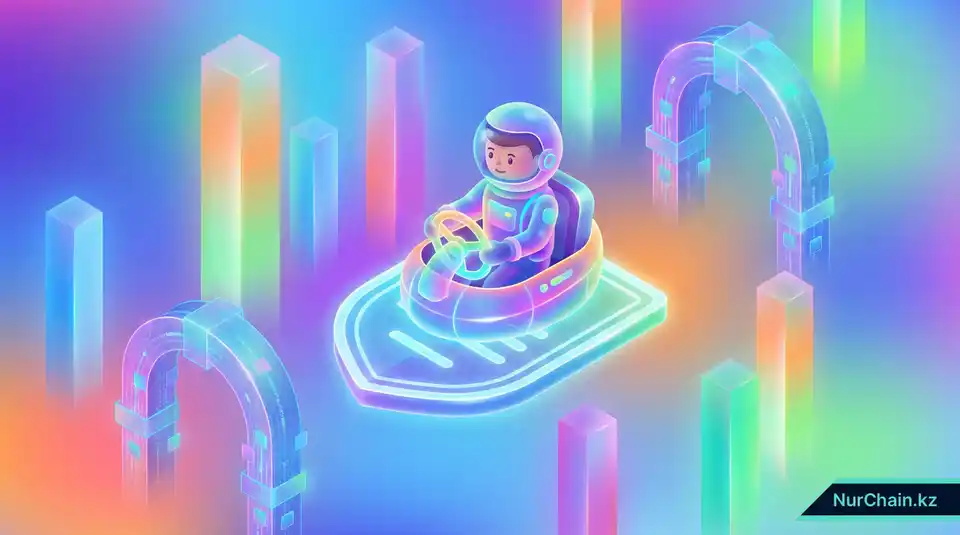 3D-иллюстрация выпускника за штурвалом управления, ведущего свой цифровой диплом через защищенную среду.