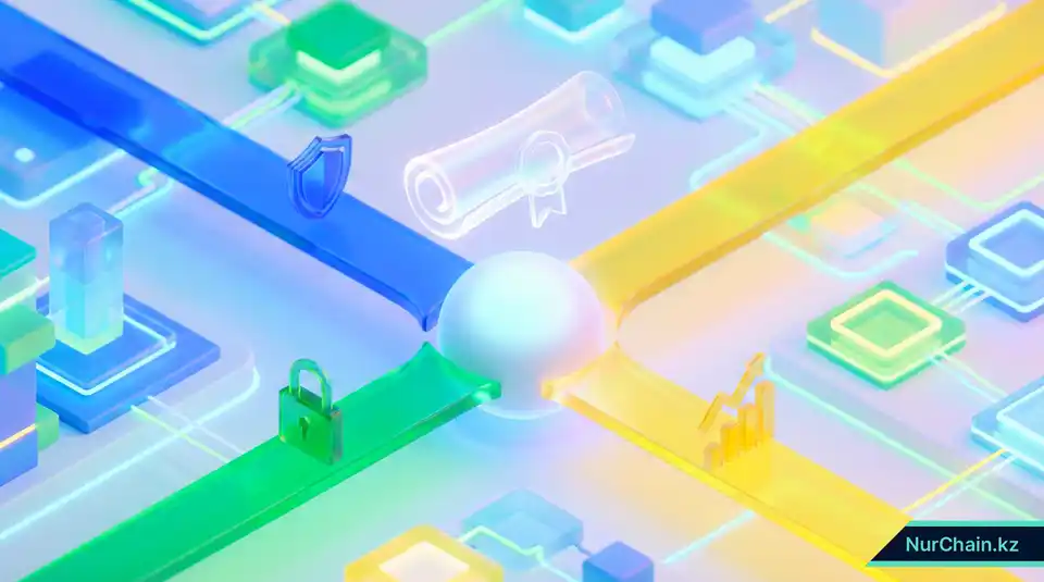 Итоговая 3D-инфографика, демонстрирующая баланс безопасности, конфиденциальности и масштабируемости в сфере цифровых документов.