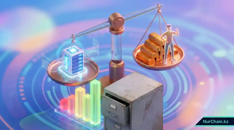 Весы, на которых цифровая система уравновешивается долгосрочной финансовой прибылью и ростом продуктивности сотрудников.