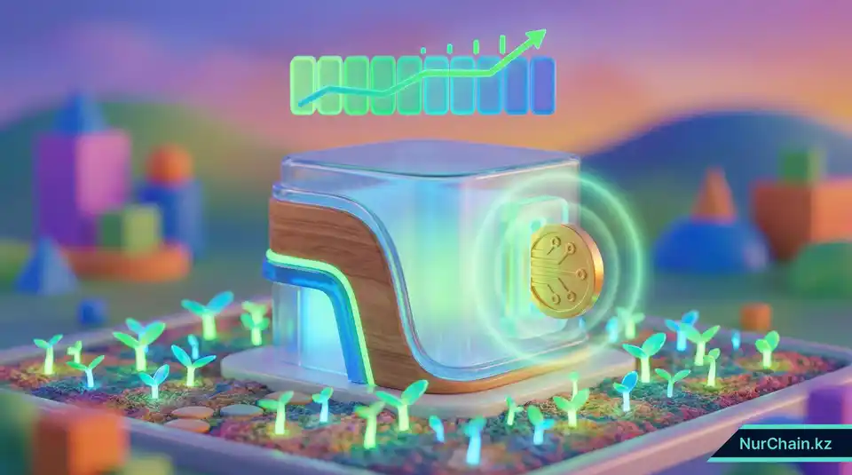 Здание небольшого института с ростками и прорезью для одной монеты, представляющее модель freemium с оплатой по мере роста.