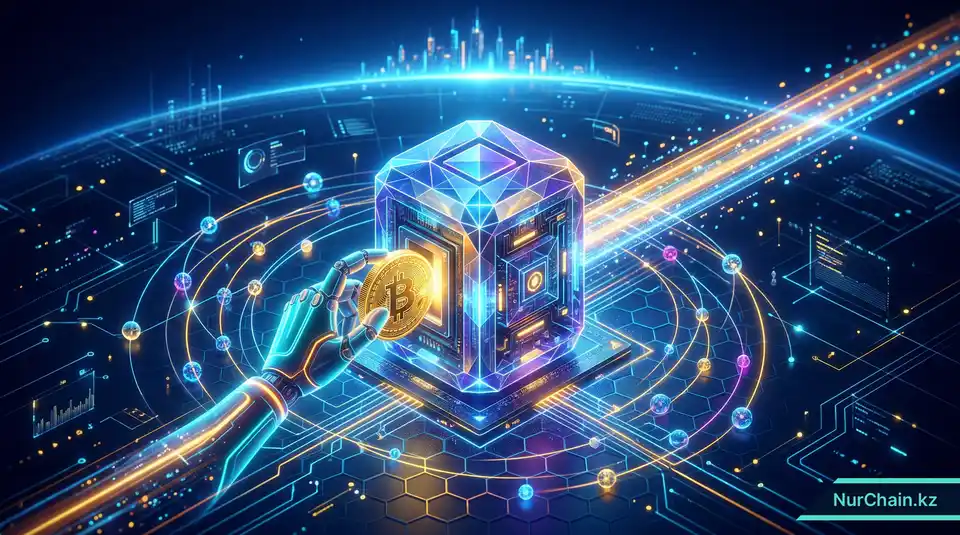 3D-визуализация, объясняющая, как разовые сборы за блокчейн-хранение обеспечивают постоянную доступность данных.