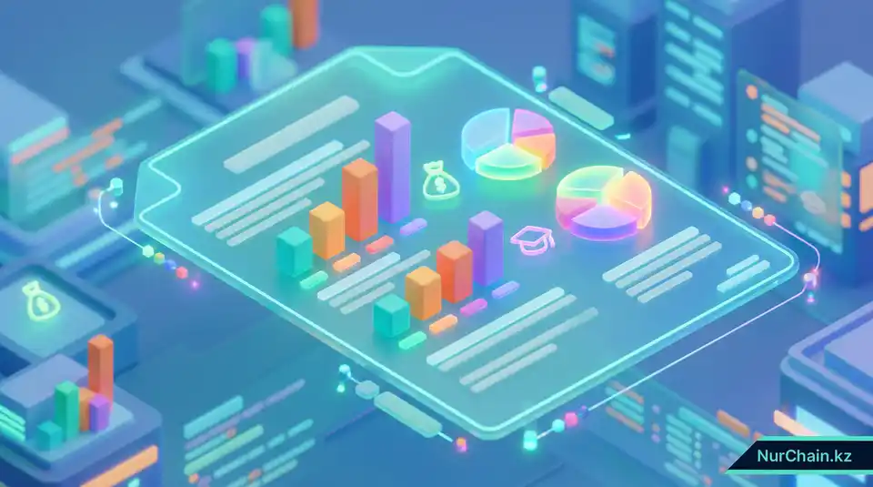 3D-изометрическая инфографика шаблона бюджетного предложения с финансовыми графиками и академическими символами.