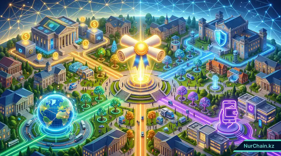 Комплексное 3D-резюме стратегического плана по внедрению университетских цифровых документов и глобальной мобильности.