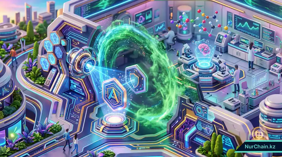 Цифровой NFT-ключ, открывающий портал в виртуальную лабораторию в образовательной среде метавселенной.