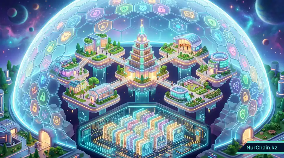 3D-кампус в метавселенной, защищенный стандартами безопасности ISO и поддерживающий цифровые NFT-документы.