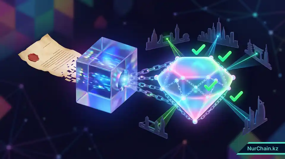 Визуальное объяснение того, как проверяемые документы W3C служат защищенным глобальным «переводчиком» для образовательных документов.